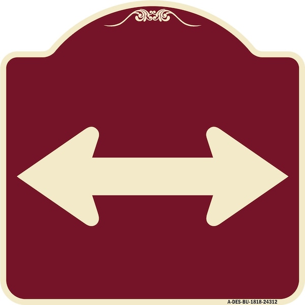 Bidirectional Arrow Black Heavy-Gauge Aluminum Architectural Sign, 18" x 18", BU-1818-24312